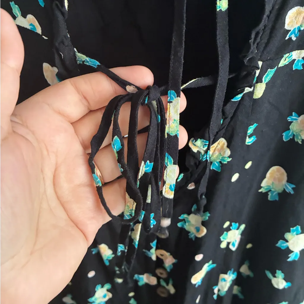 Free People Like A Lady Citrus Printed Mini Dress In Black Combo XS - Image 11