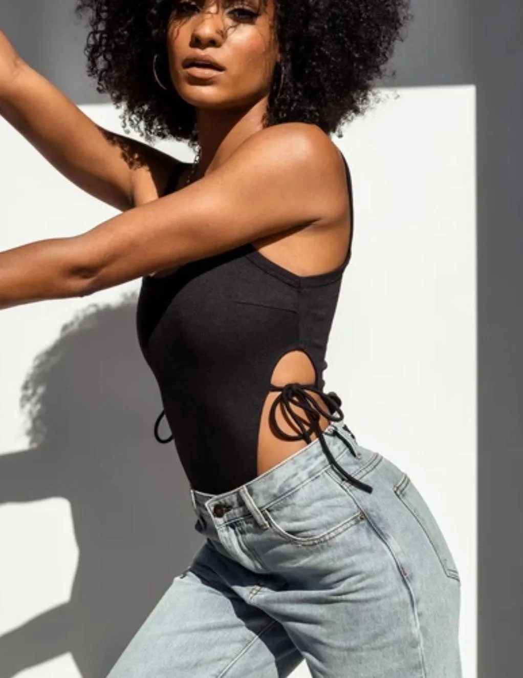 Princess Polly Black  High-Leg Bodysuit - Image 2