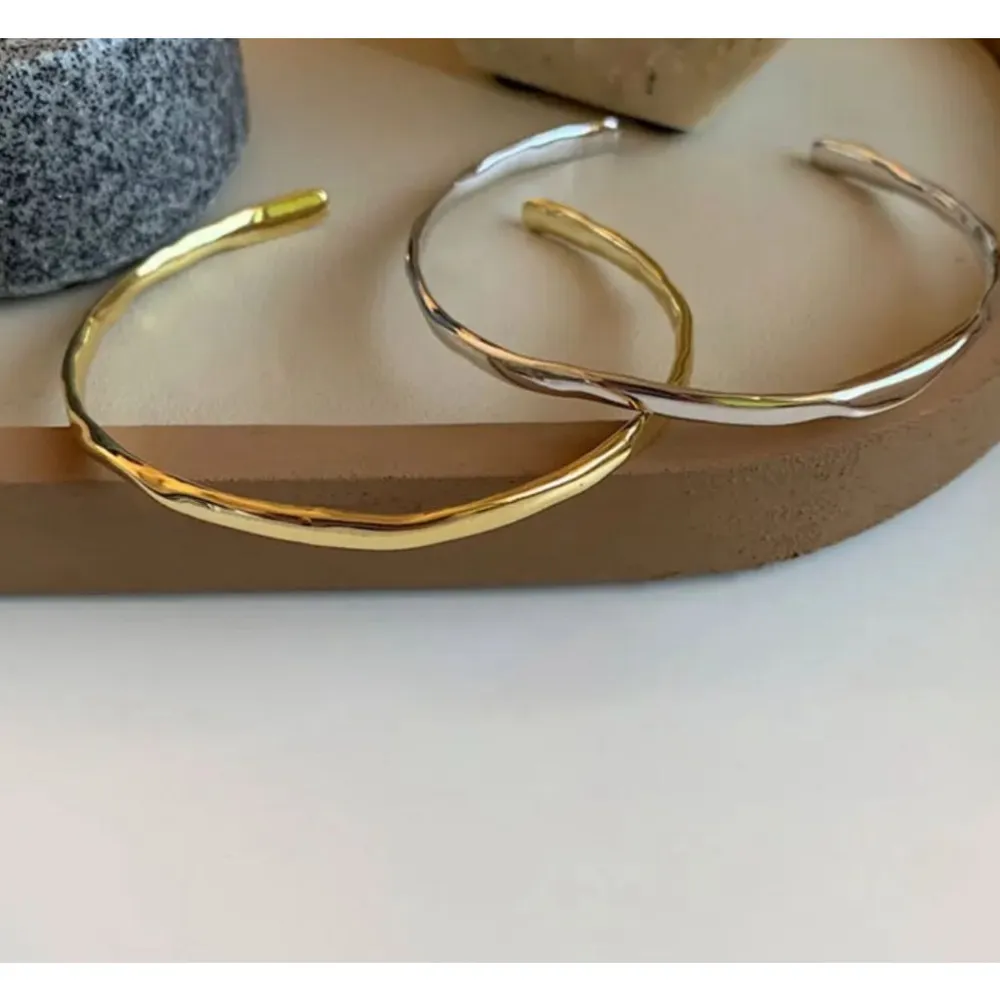 Unisex Yellow Gold‎ Plated Sterling Cuff Bracelet, Adjustable - Image 8