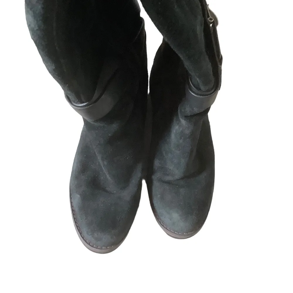 Cole Haan black suede waterproof boots zipper with buckle snow winter boots 6.5 - Image 7