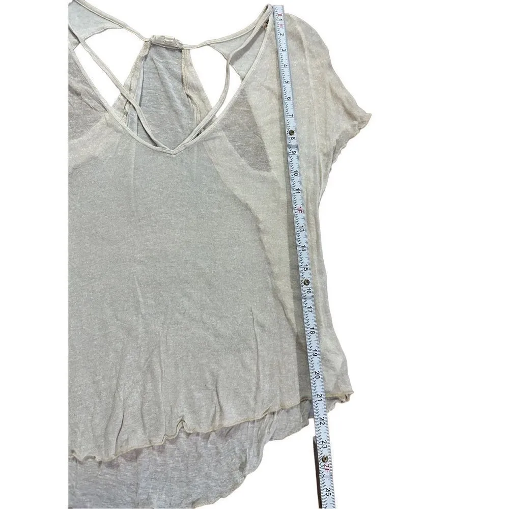 Silence + Noise sheer lightweight ivory shimmer top large - Image 4