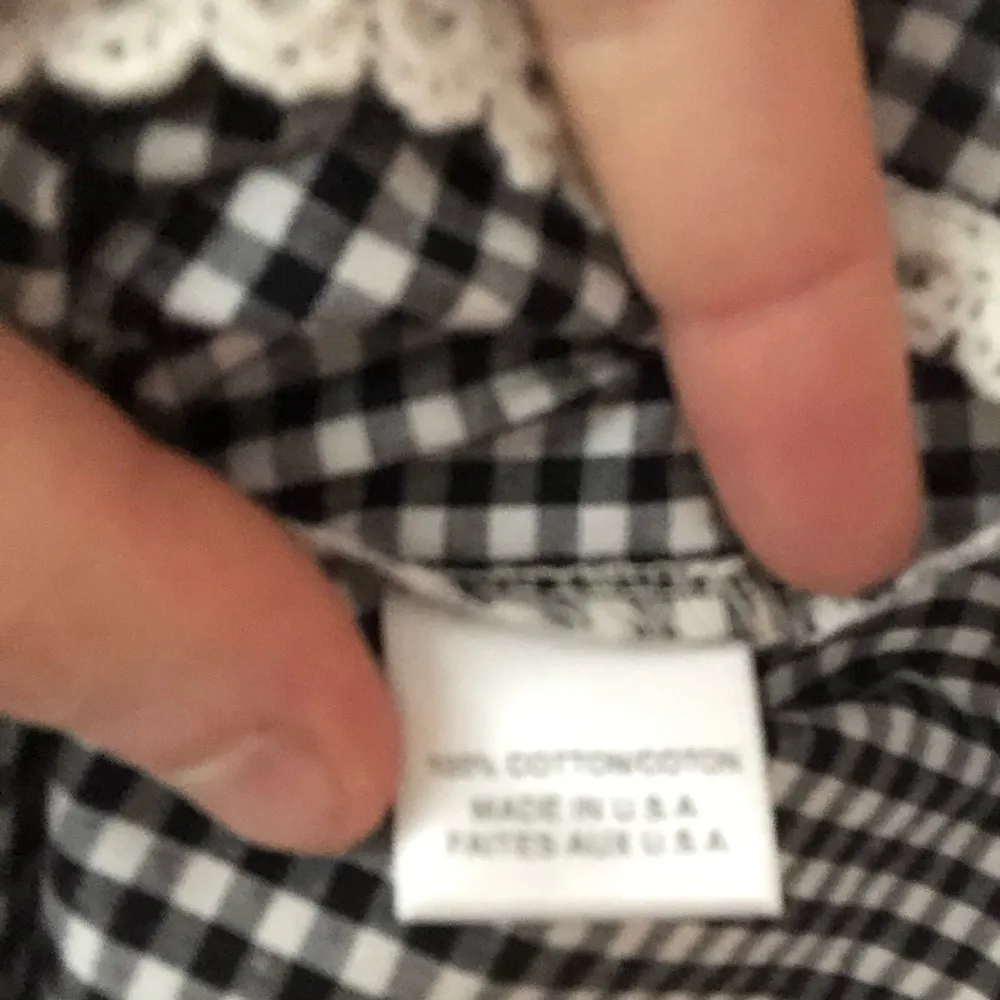 MISA Los Angeles Gingham Belu Off Shoulder Dress in Black White Gingham Medium - Image 7