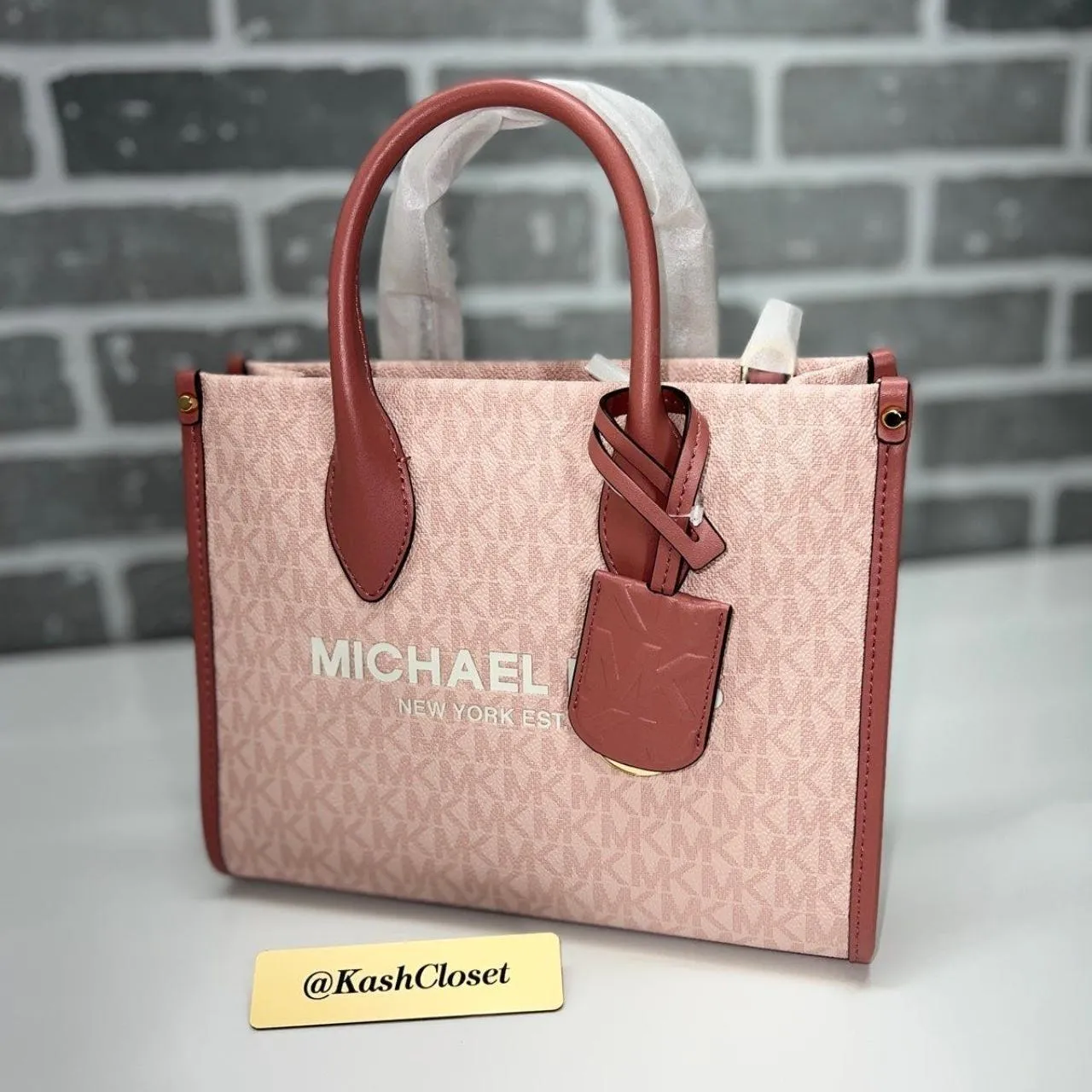 DK Powder Blush Multi Mirella Tote Small Shopper Top Zip Crossbody - Image 4