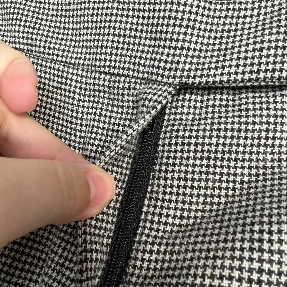 Tibi Houndstooth Crop‎ Ankle Pant Trousers Straight Leg 30 Waist - Image 4