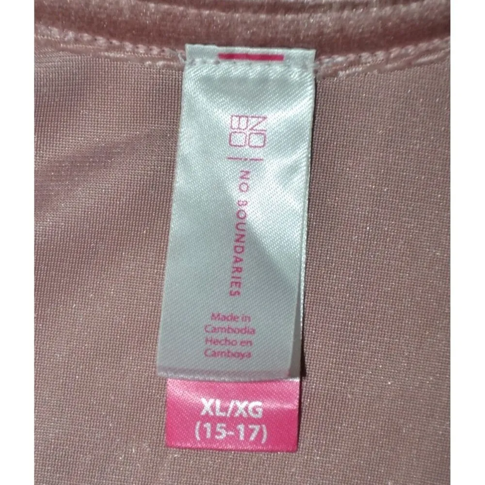 Y2K No Boundaries Ladies XL 15 Rose Pink Velvet Black Lace Baby Doll Tank Top - Image 7