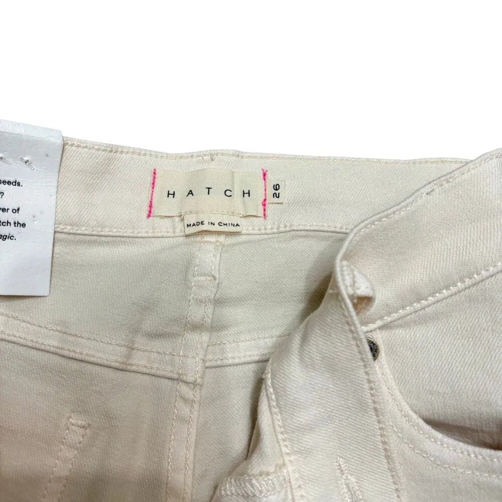 Hatch Under Belly Straight Leg Maternity Jean Vanilla White SZ 26 Free People - Image 9