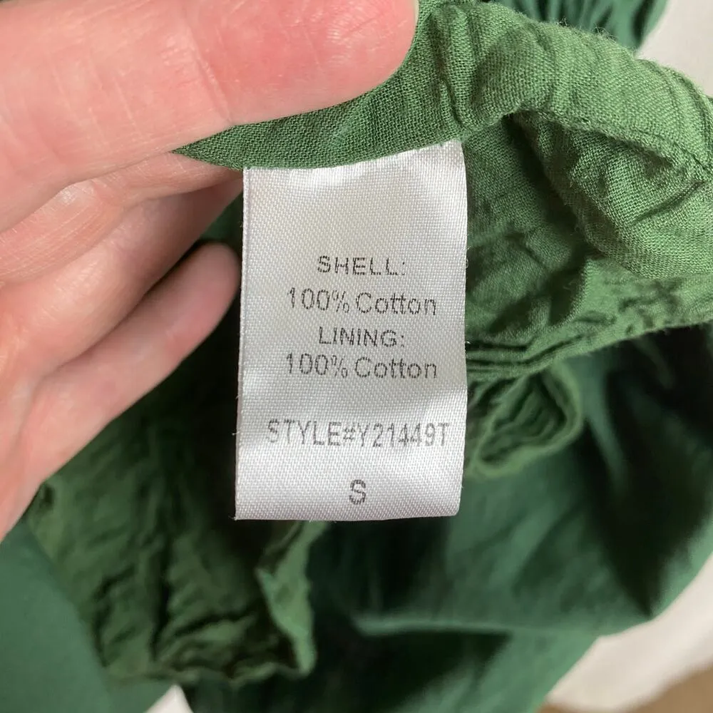 Pomander Place Tuckernuck Green Cotton Tiered Ceci Smocked Mini Dress Sz.S - Image 14