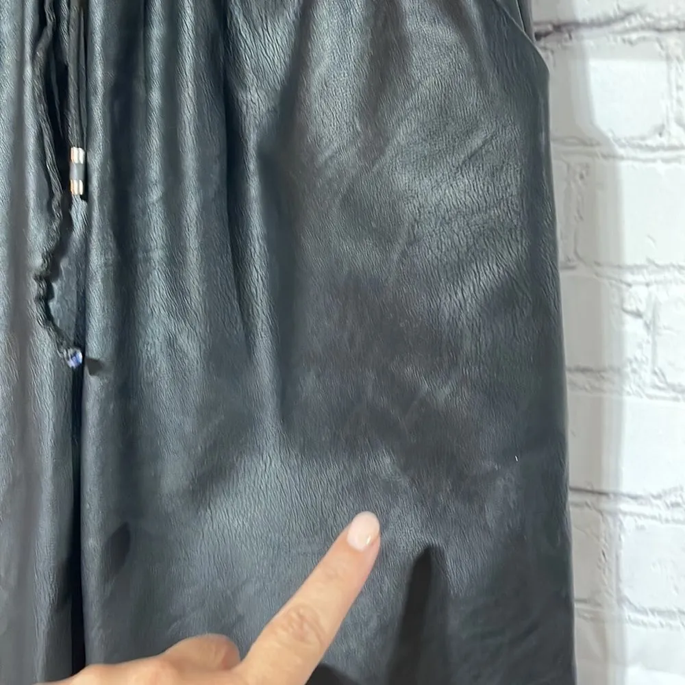 Trendy Faux Leather Jogger XS Black - Image 9