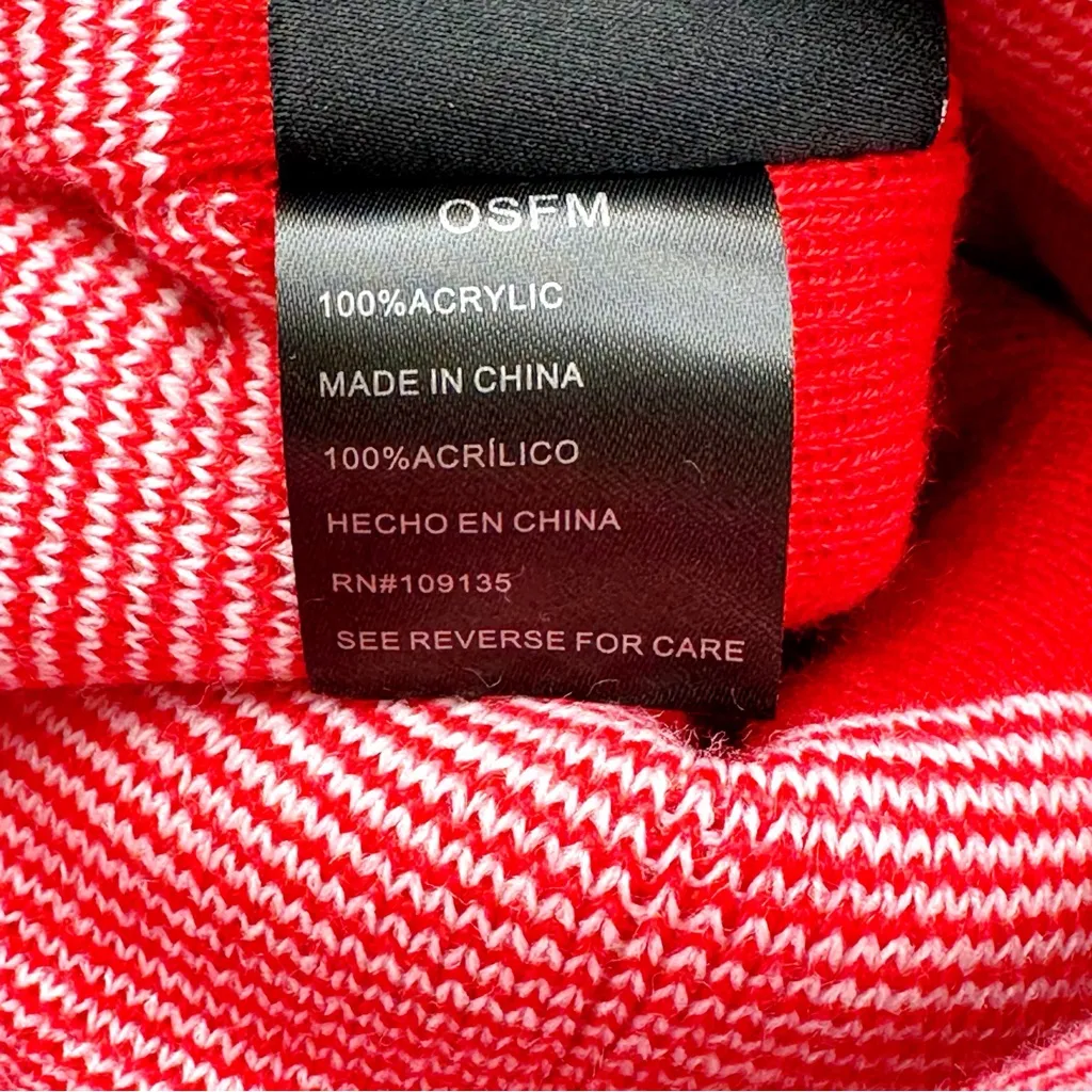 Chicago Bulls Winter Hat Beanie Mens Womens NBA Fan Gear Gift Red White Stripes - Image 7