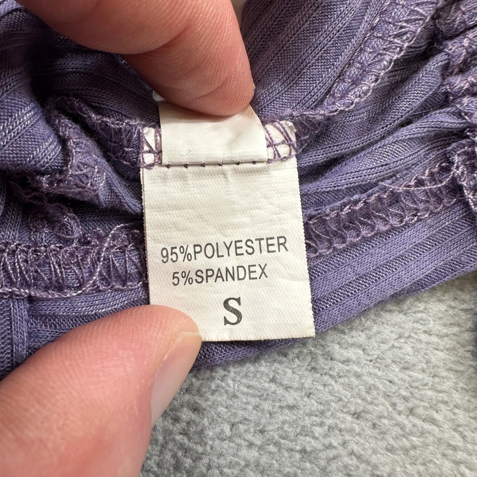 SHEIN Top S Purple Ribbed Ruched Drawstring Side Tee T-Shirt Blouse Drawstring - Image 6