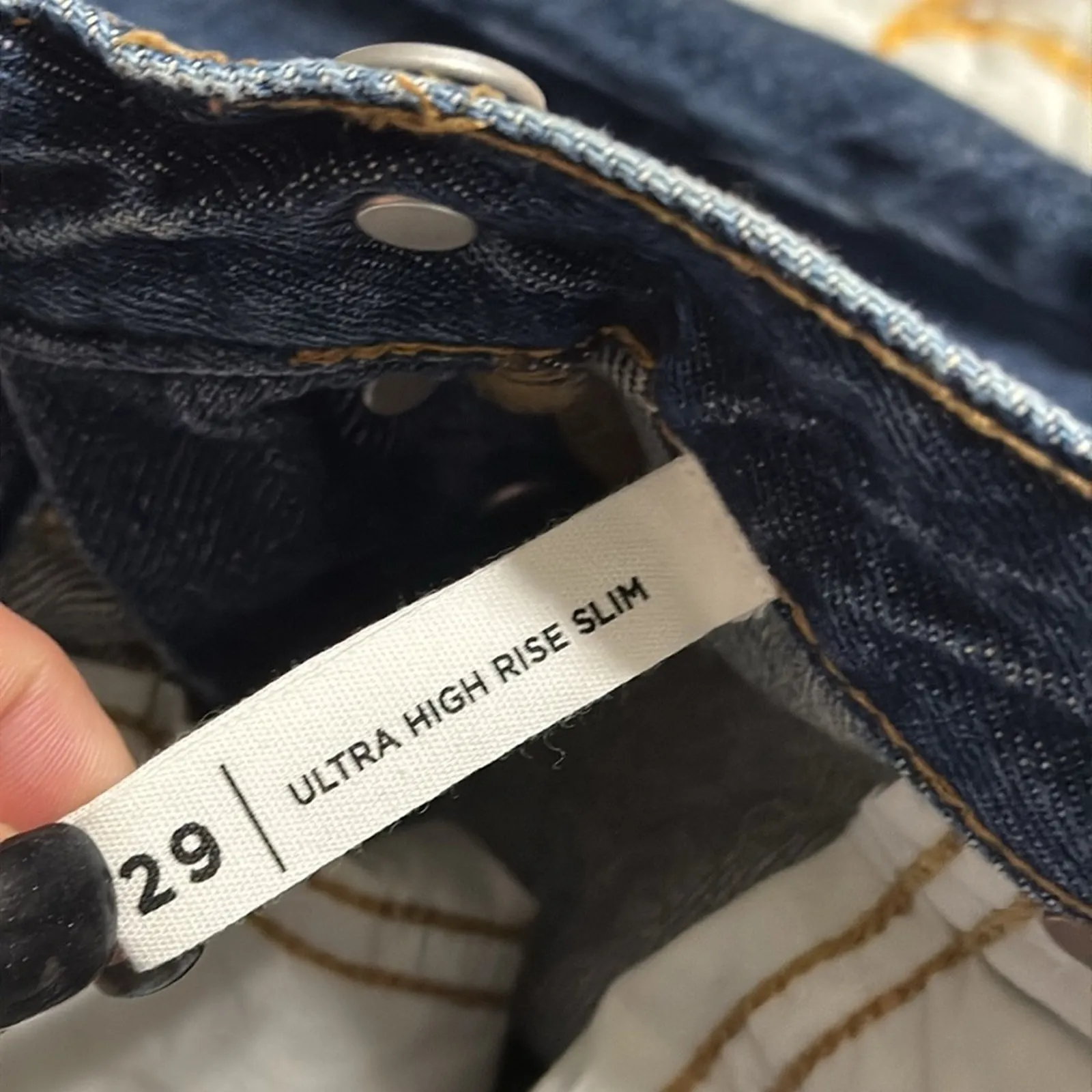 PACSUN women’s size 29 ultra high rise slim denim jeans split hem - Image 12