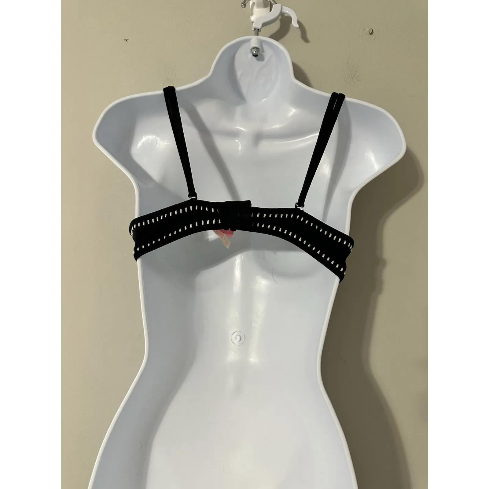 Victoria Secret Fabulous Black Crochet Halter Push Up Bikini Top NWOT Size 34C - Image 4