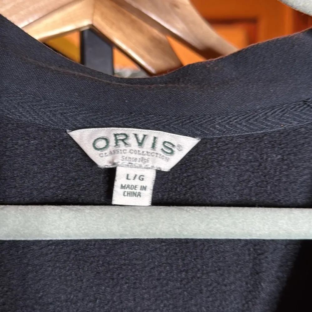 Orvis Women's V-Neck Dropped Shoulders Sweatshirt Black Size Large - Image 6