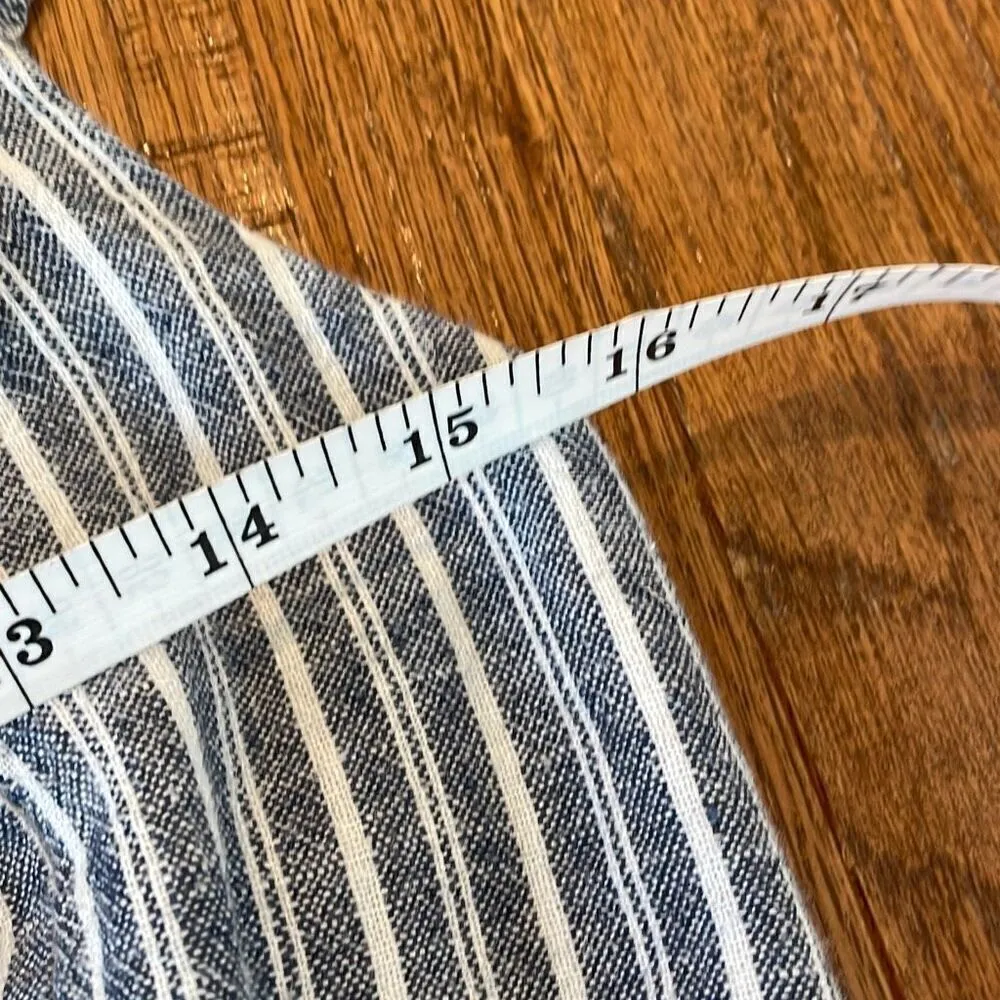 Old Navy striped linen blend jumpsuit small - Image 4