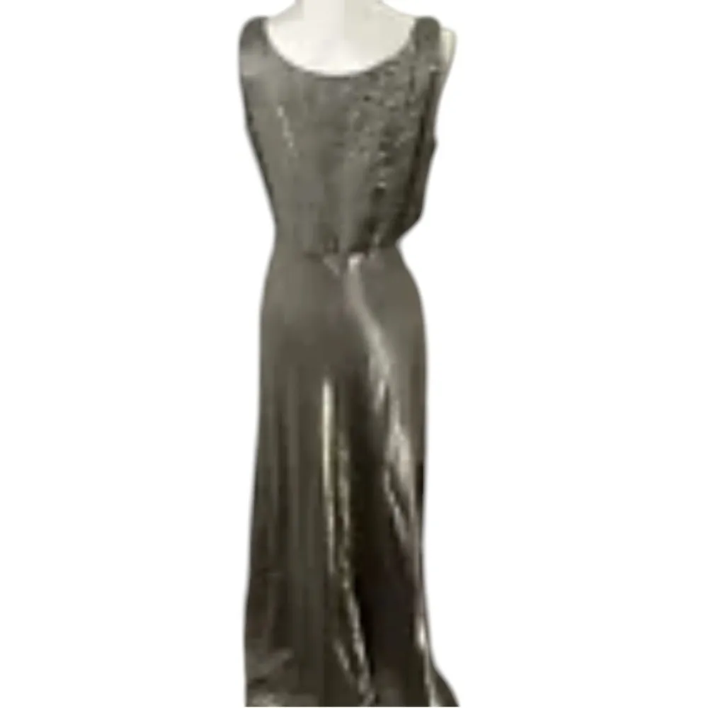 Vintage David’s Bridal y2k sage green Maxi gown Holiday Party Dress black tie - Image 2