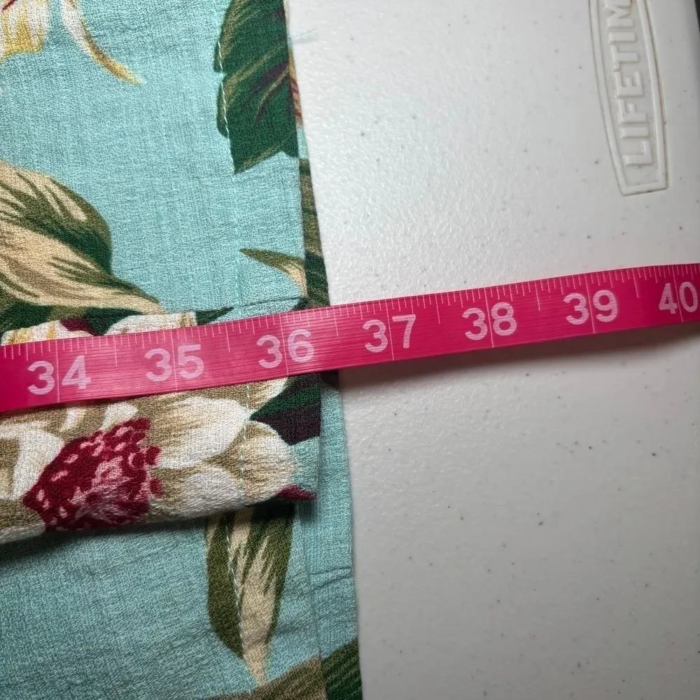 Vintage Lisa Maru Blue Floral Hawaiian Tank Dress Large‎ Cotton Lightweight - Image 7