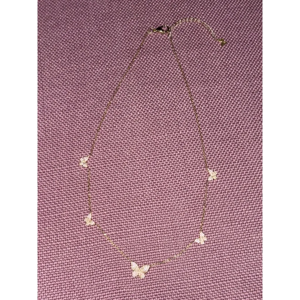 By Adina Eden Pave 5 Butterfly Necklace in Gold New Womens Crystal Rhinestone - Image 7