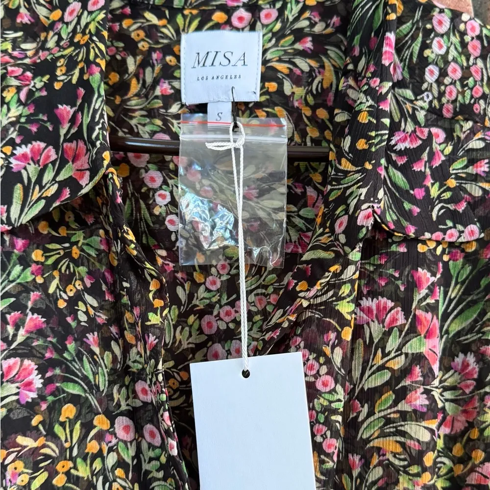 NWT Misa Los Angeles Laysi Floral Single-Tiered Midi-Dress - Image 7