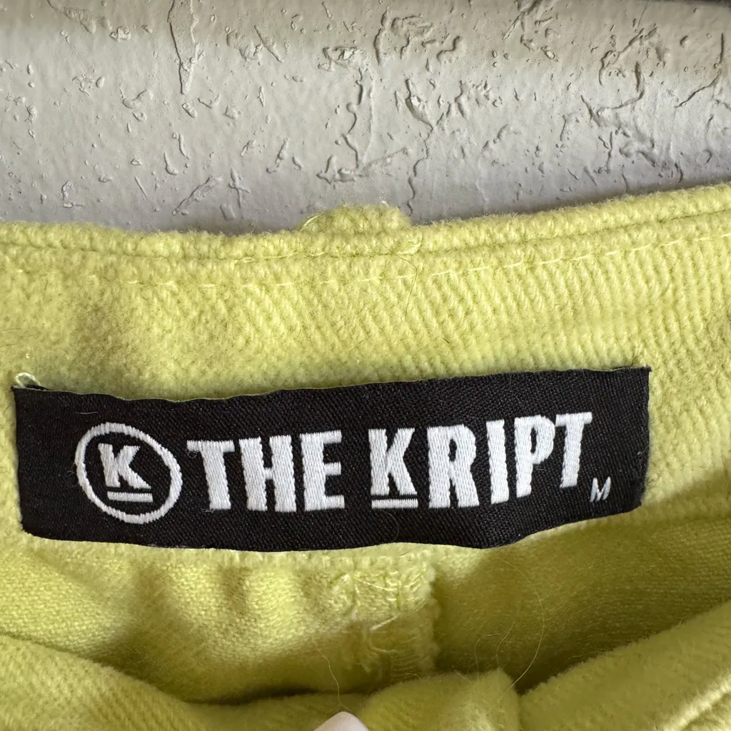 The Kript Soft Bright Chartreuse Wide Leg Pants Womens M Festival Coquette - Image 4