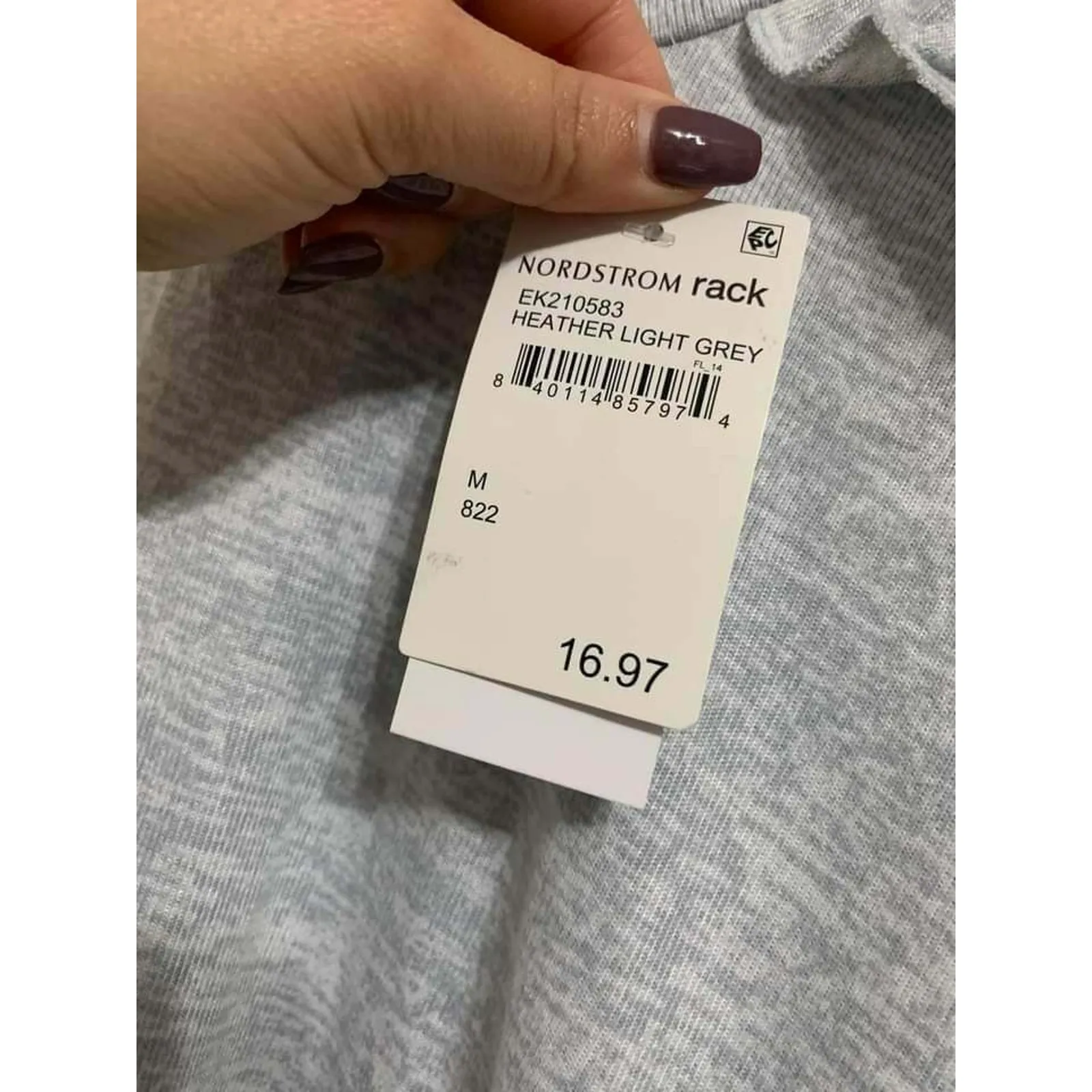 Belle by Belldini Heather Light Grey Ruffle Soft Top Size Medium NWT Gray - Image 6