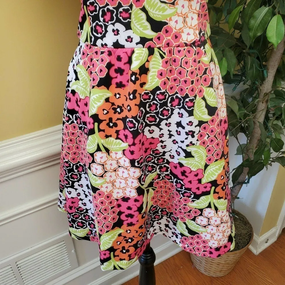 Kaari Blue V Neck Floral Print Dress Sz XS - Image 3