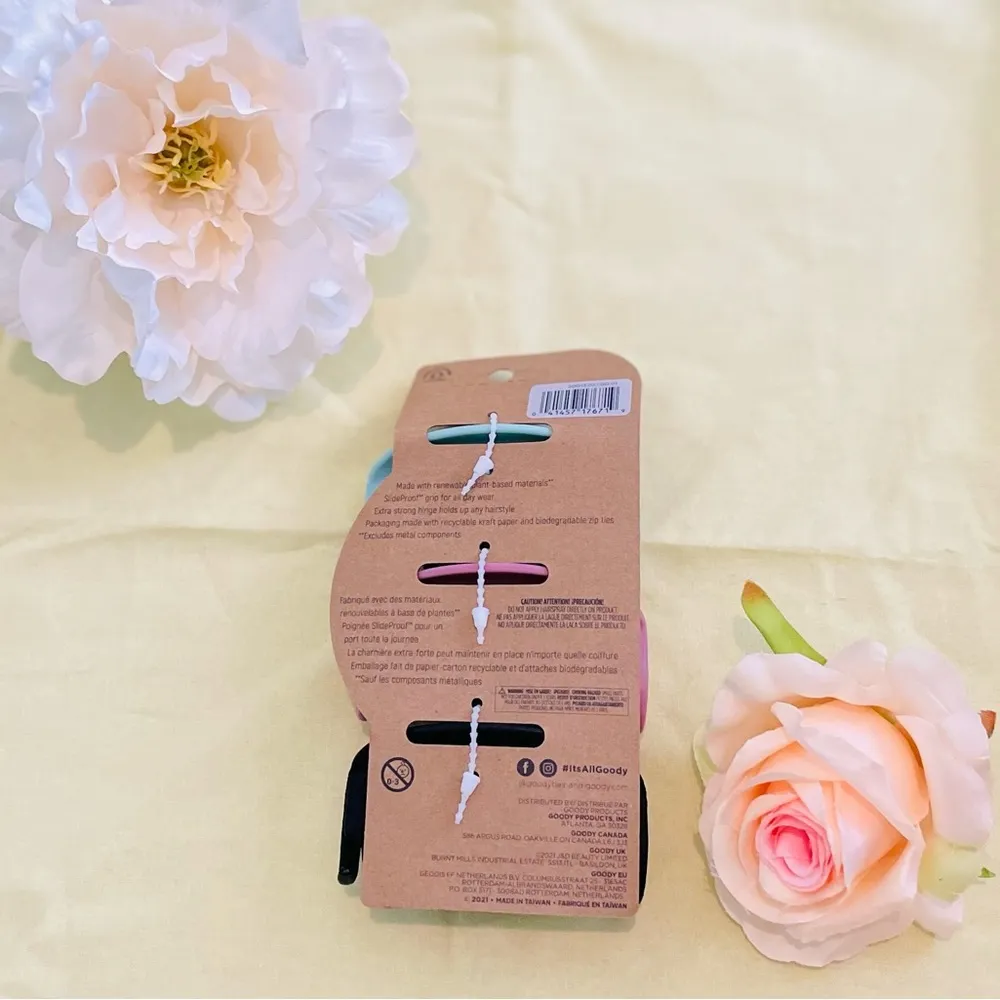 Set of 3 Planet Pastel Claw Hair Clips (3”) Eco Friendly! Pink - Image 2