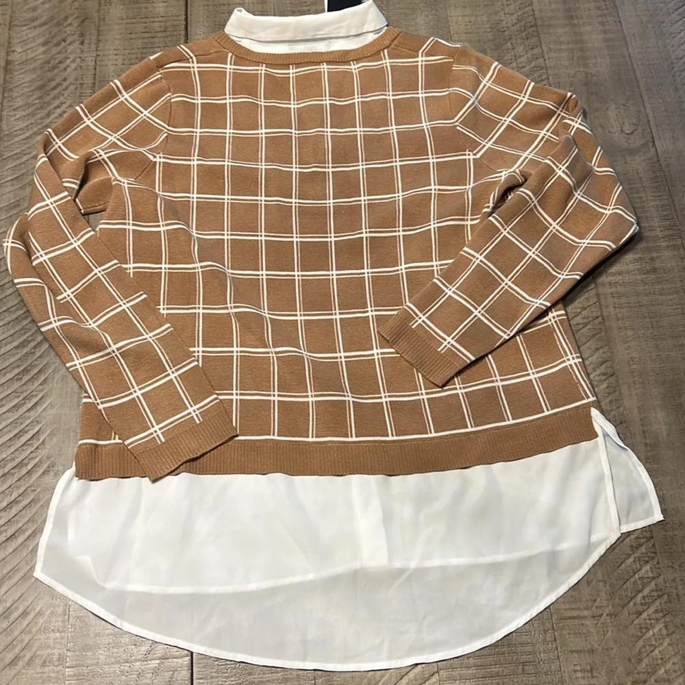 Adrianna Papell NWT camel/ivory sweater - Image 3