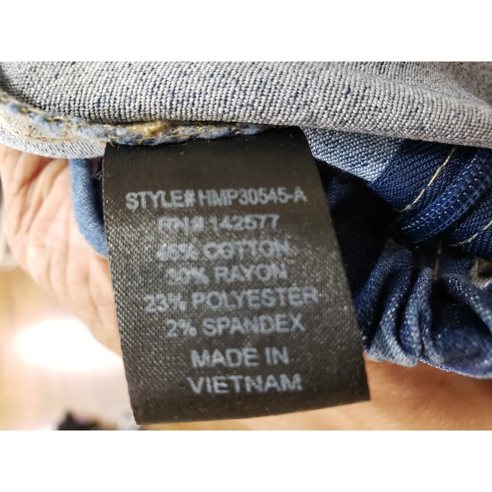 Haute Monde Jumpsuit Womens Medium Blue Denim Adjustable Strap Back Zipper - Image 7