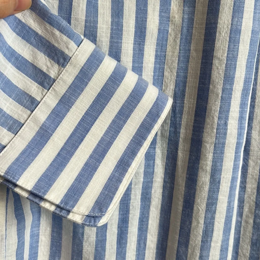 Vineyard Vines Cotton 1/2 Placket Collar Stripe Blouse, XS - Image 6