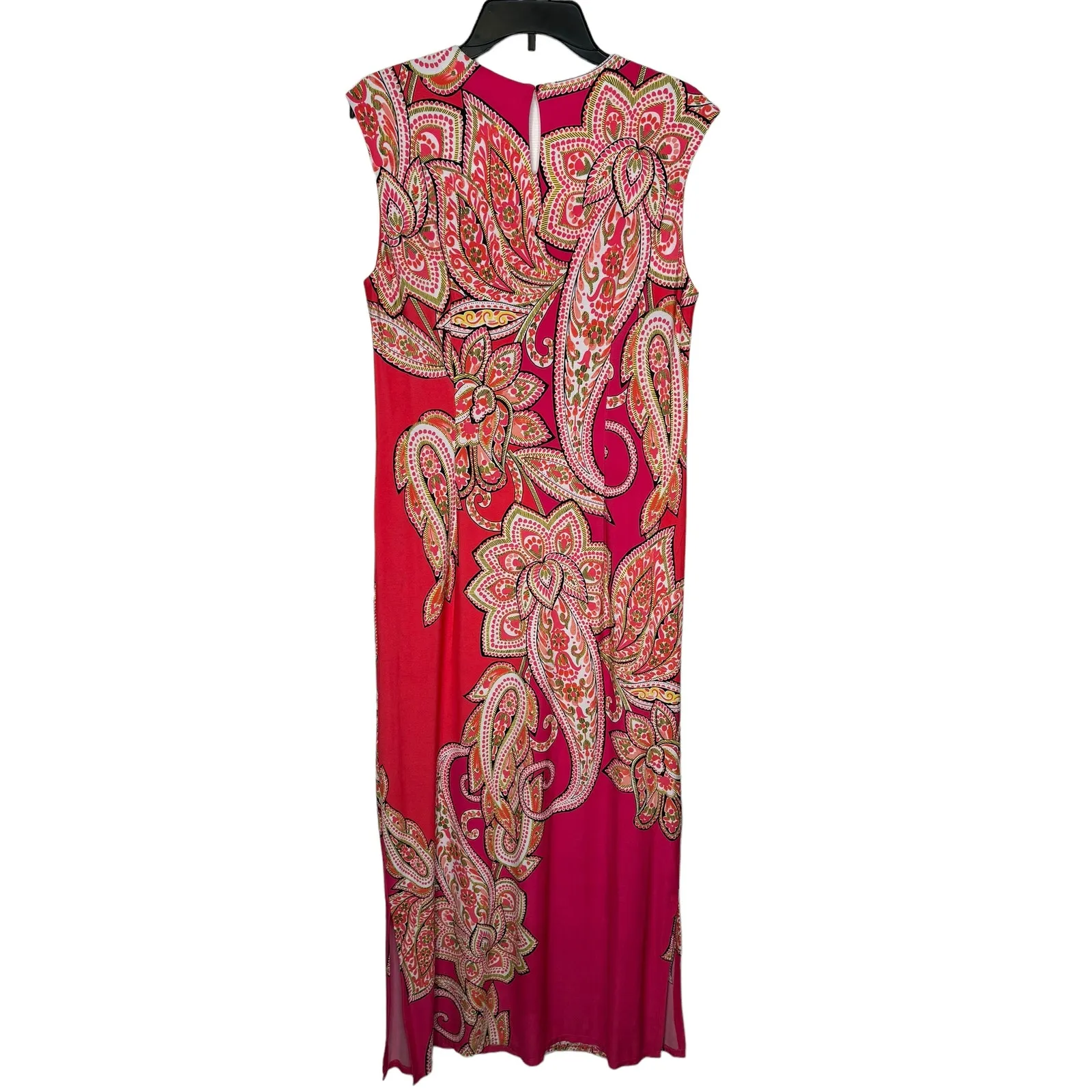 Sandra Darren Womens‎ Dress Bodycon Gold Neck Plate Cap Sleeve Paisley Orange 14 - Image 10
