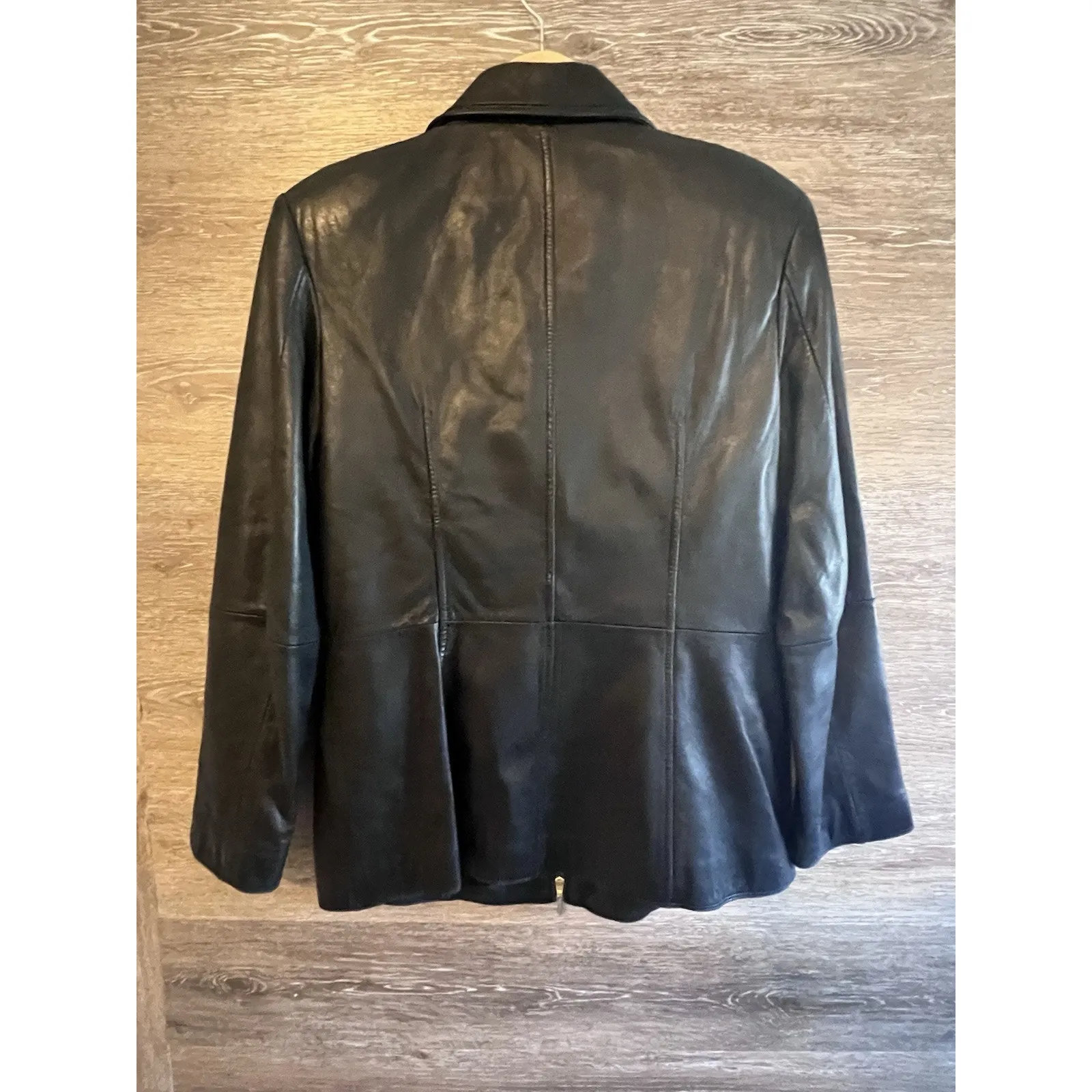 BP Women Genuine Lamb Skin Leather Jacket Size L Full Zipper Black Super Soft - Image 9