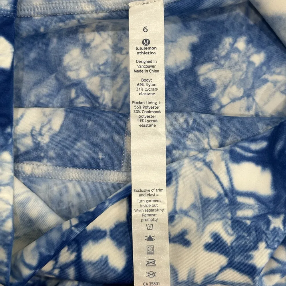 Lululemon Wunder Under Pant (Hi-Rise) Shibori Varsity Blue White TieDye Leggings - Image 5