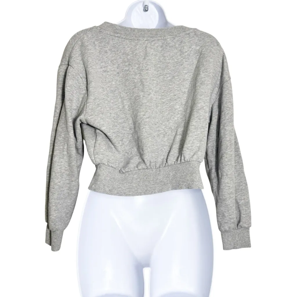 Urban Outfitters Gray V-Neck Oversized Cropped Sweatshirt Size S‎ - Image 5