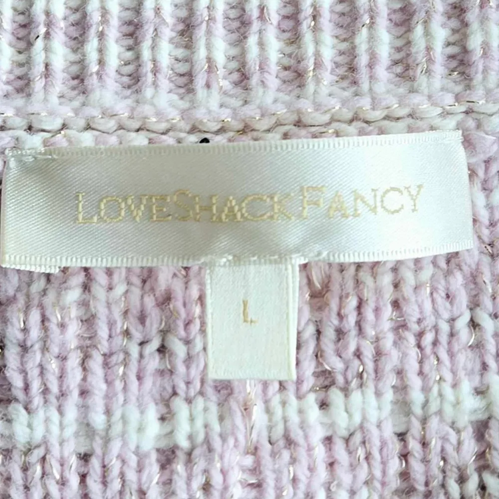 Loveshackfancy Rollins Tweed Blazer Pink Size Large - Image 5