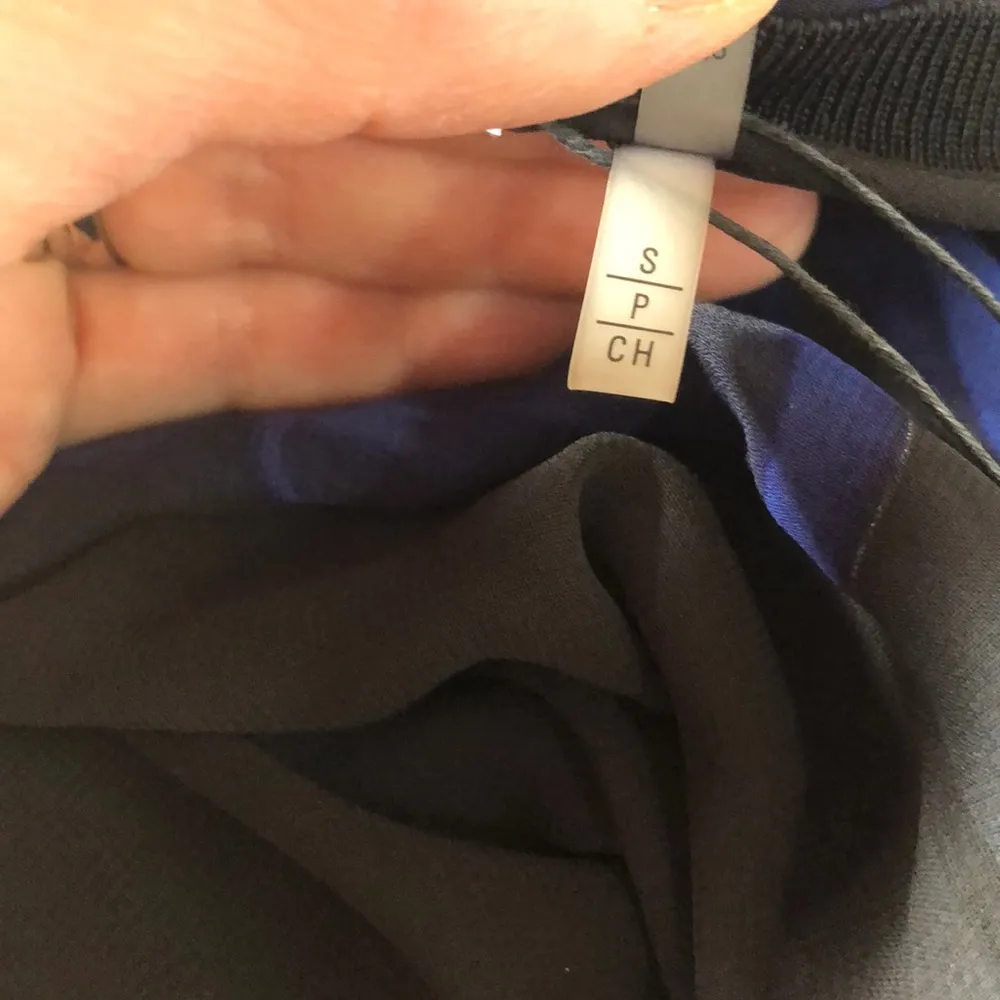 TAHARI Blueberry and Black See Through Blouse - Image 9