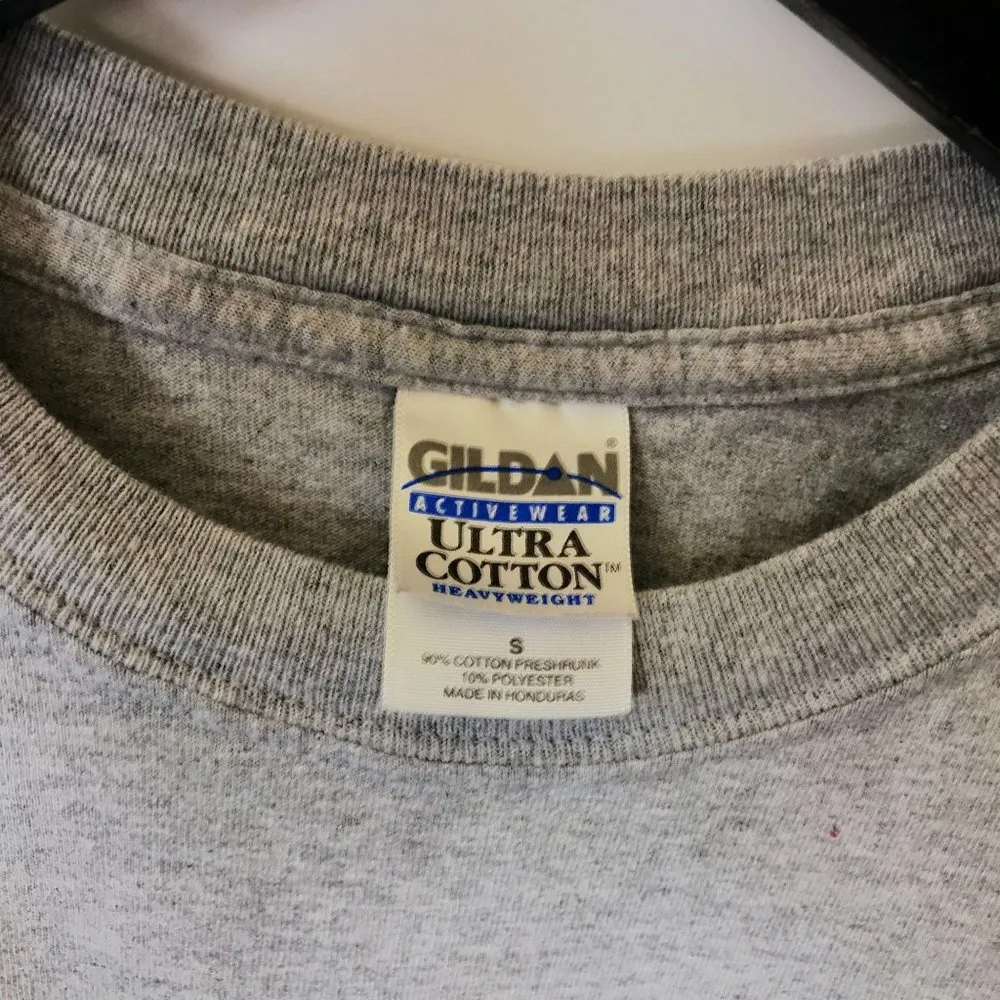 00s Vintage Gildan DARE Because We Care T Shirt American Flag Double Sided Small - Image 3