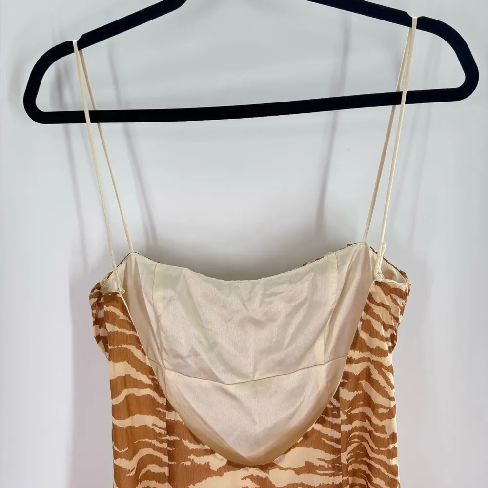 Camila Coelho Revolve Bailee Midi Dress In Brown Zebra Size Medium NWT - Image 9