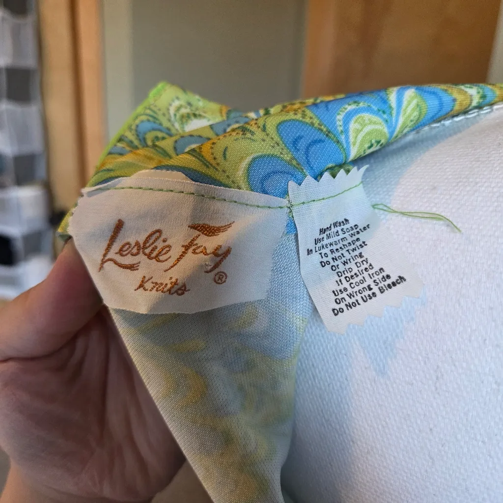 Vintage 70a Leslie Fay Funky Pronted Maxi Dress - Image 6