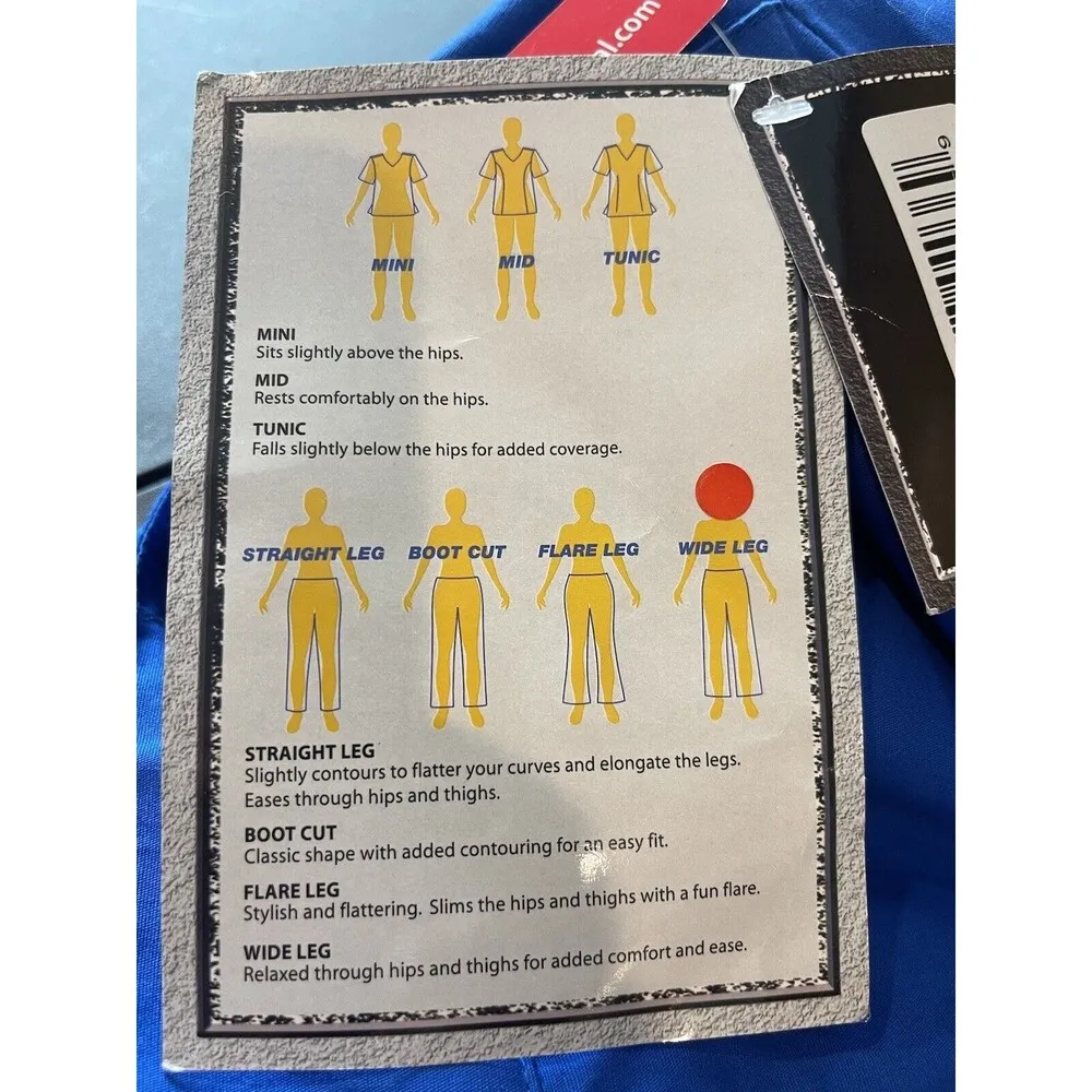 Dickies Royal Blue Wide Leg Scrubs Medical Uniform Bottoms Pants XL NWT - Image 12