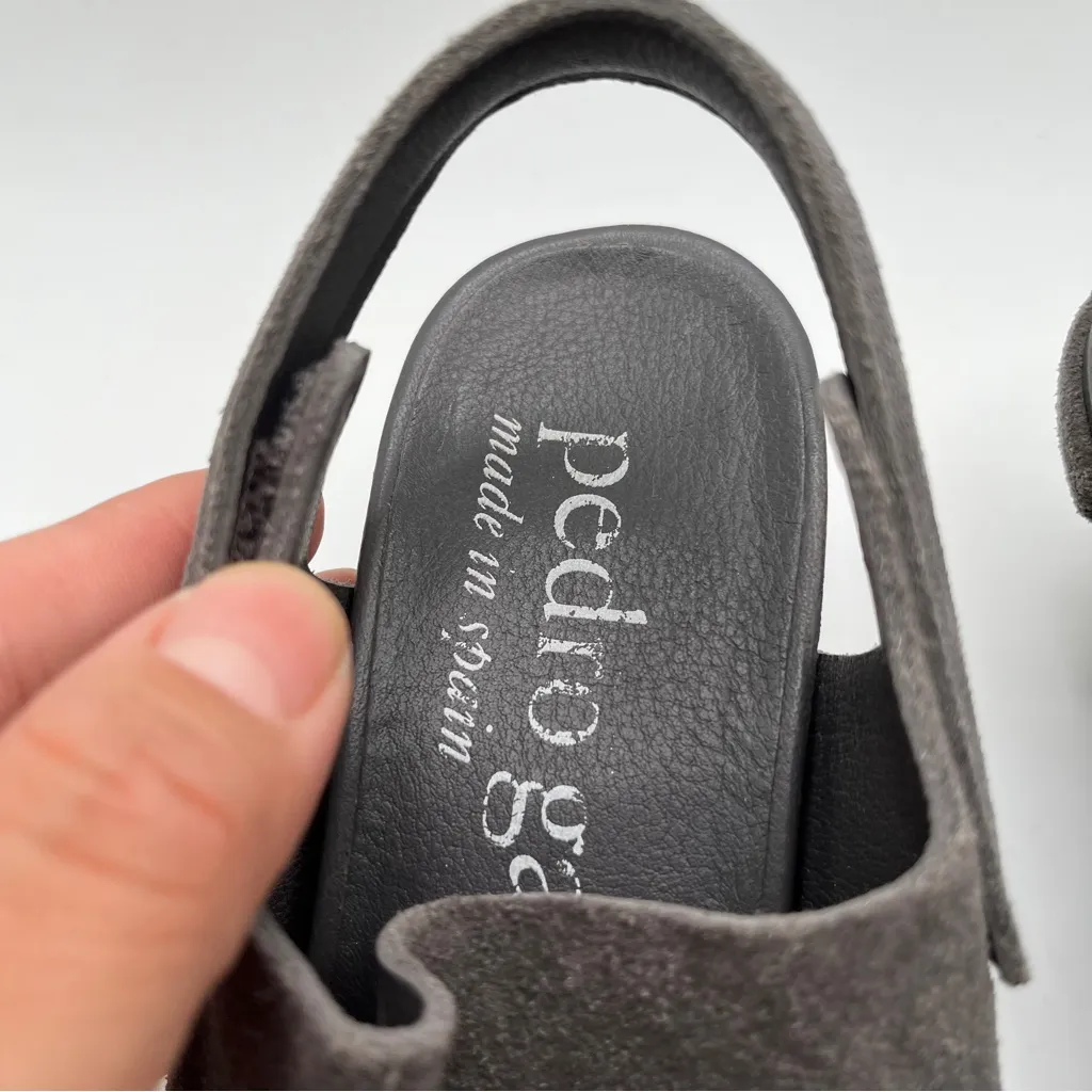 NWOB Pedro Garcia Celena Midi Slingback Sandals 35 US 5 grey suede leather - Image 3