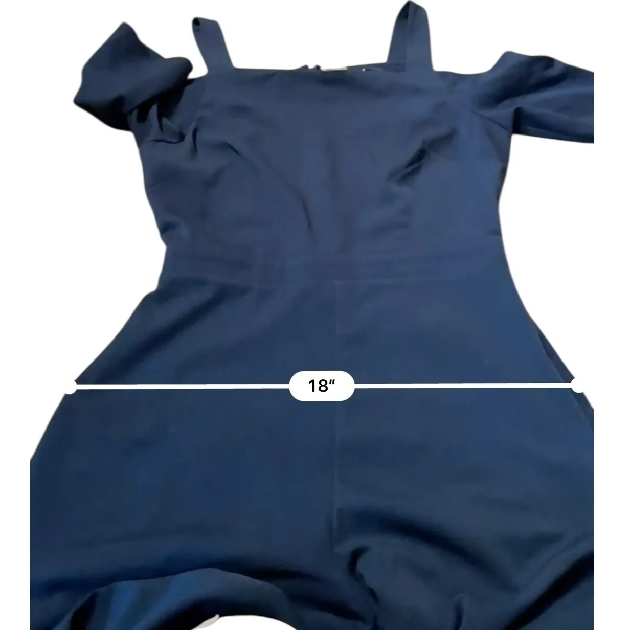 Seen Worn Kept Cold Shoulder Wide Leg Jumpsuit Women's Size 6 Navy Minimal Chic Blue - Image 9