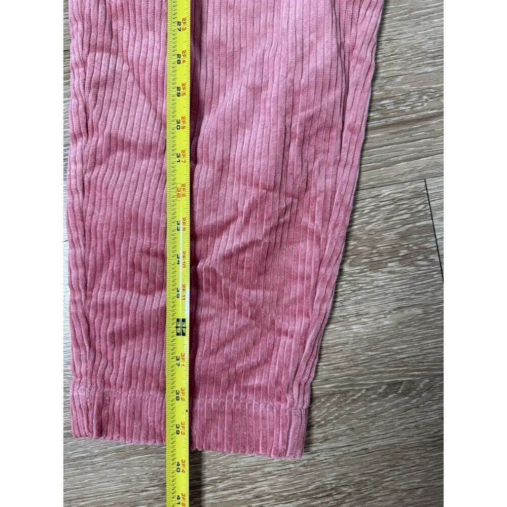 Corduroy Pants Womens Size 6 salmon Pink Button High Waisted Vintage Rowing - Image 8