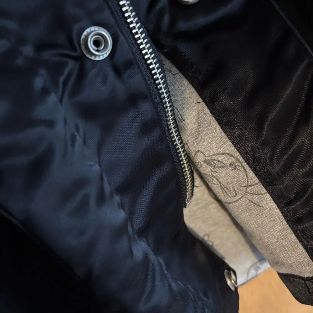 Vintage 90s Warner Bros. Studios Black Satin Tweety Bird Store Jacket Sz S *FLAW - Image 3