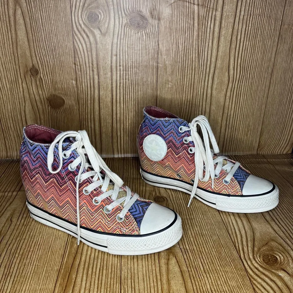 Converse Chuck Taylor x Missoni Chevron Lux Hidden Wedge Hi Top Shoes faded - Image 2