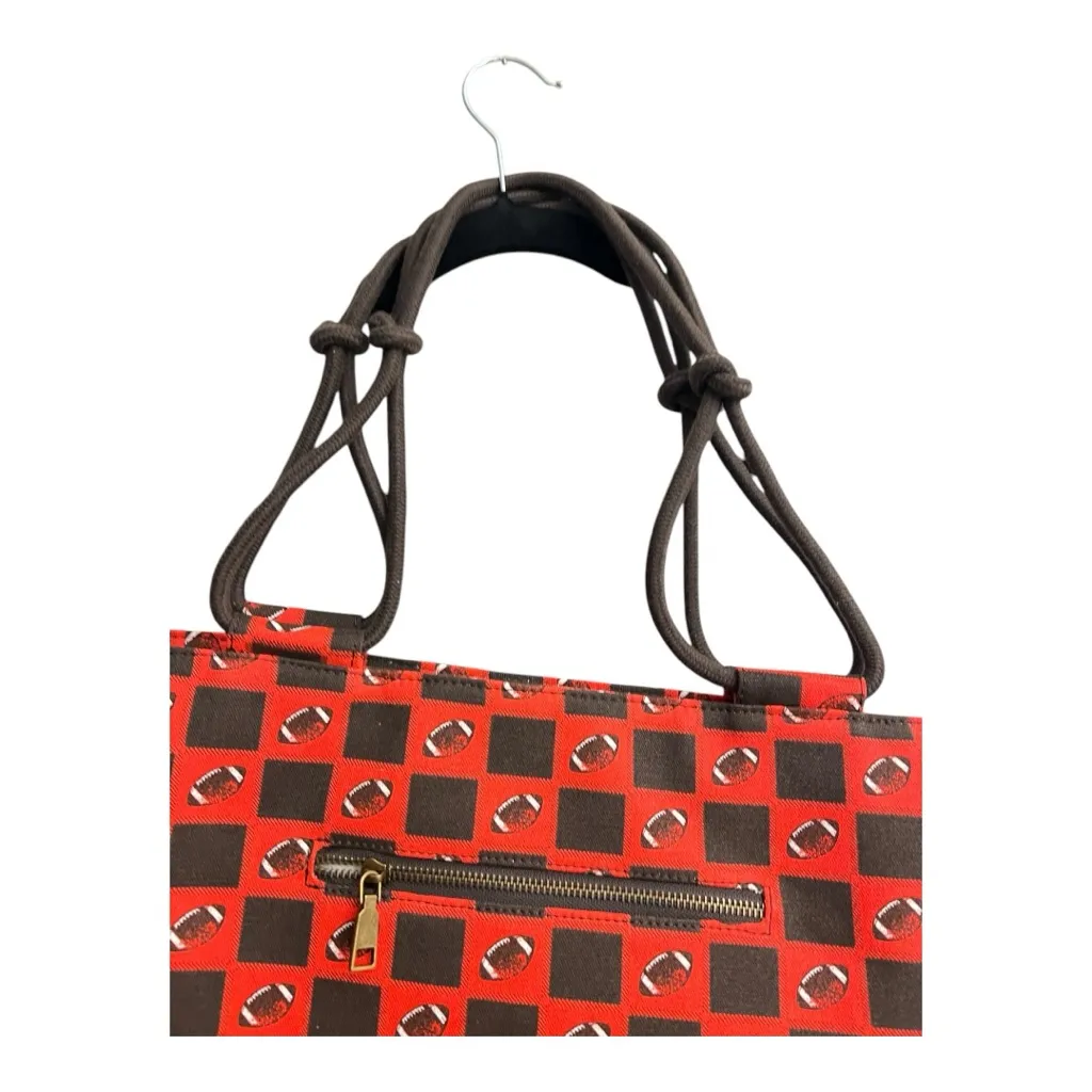 Farm House Is My Style Red Brown Canvas Large Tote - Image 4
