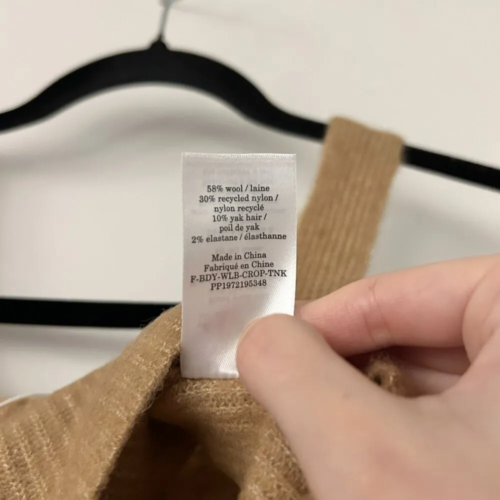 Everlane Wool Cropped Soft Knitted Tank Top in Camel Brown Size XS NWT - Image 10