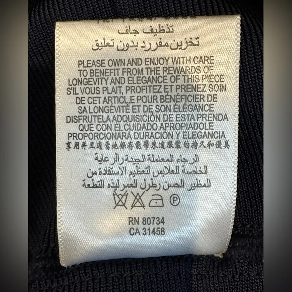 Herve Leger One Shoulder Striped bandage dress navy with red accents - Image 14