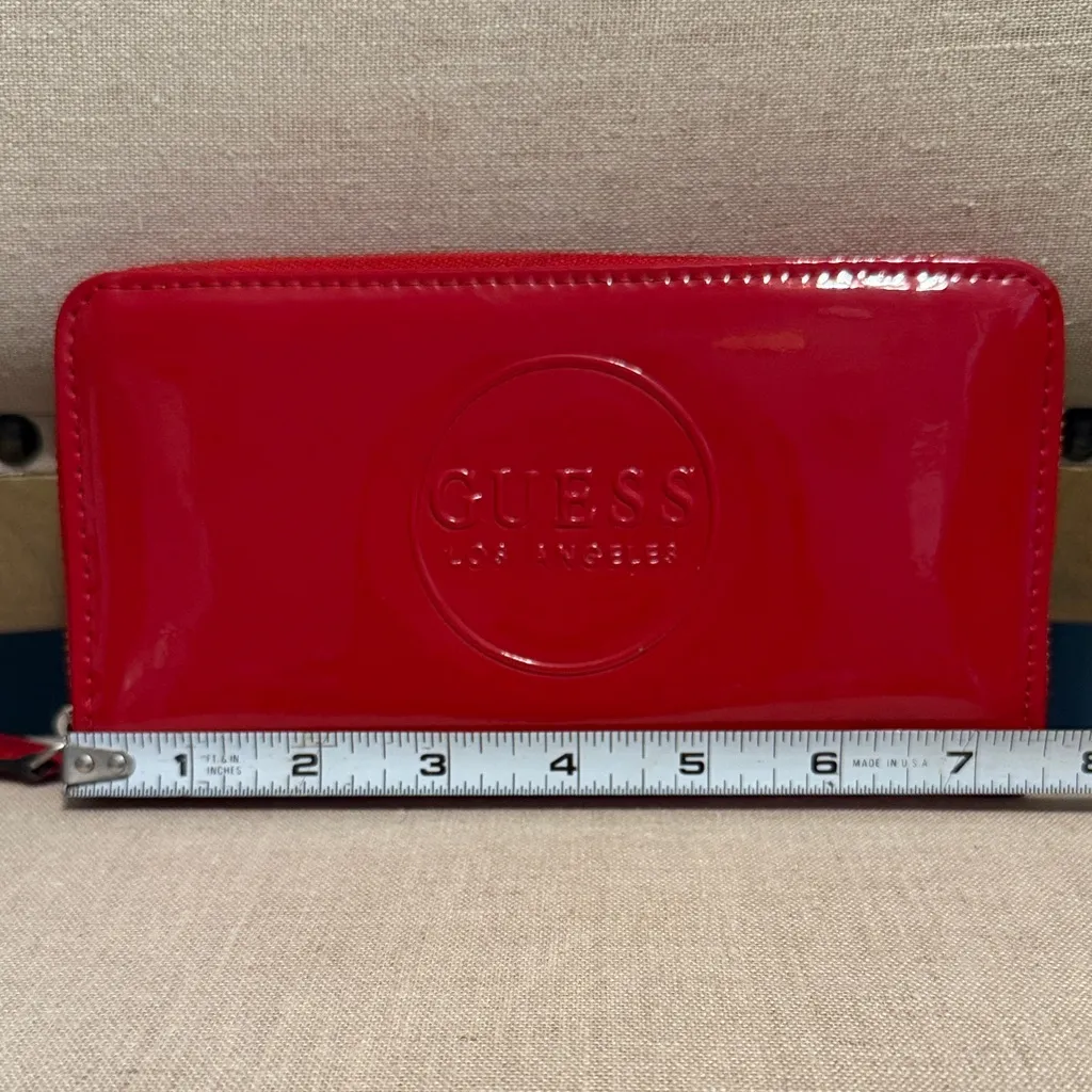 Guess Glossy Patent Red Wallet - Image 3
