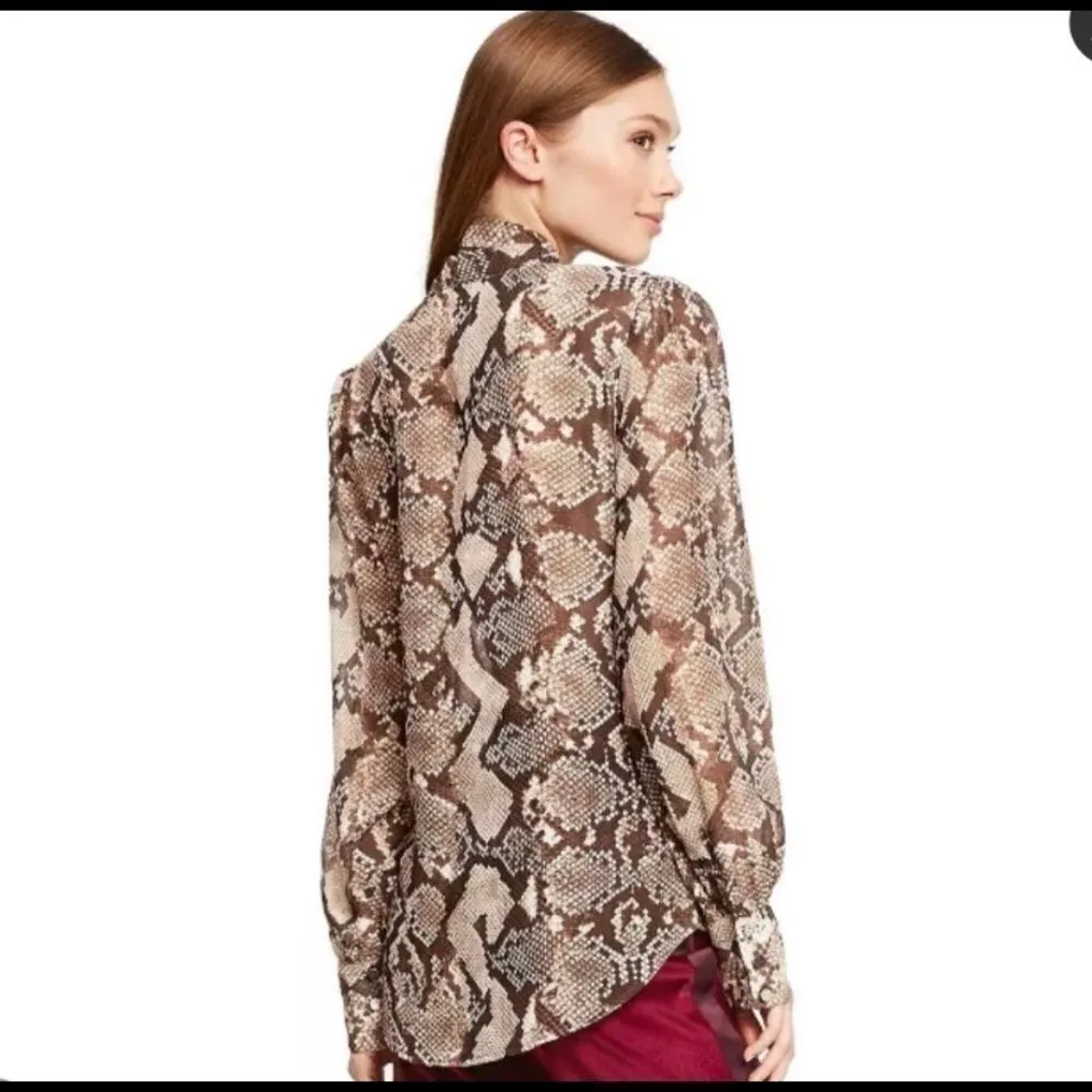 Altuzarra python/snake print blouse C33 Black Size XS - Image 3