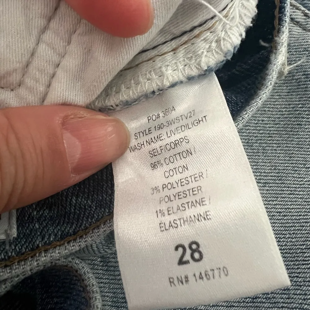 RE/DONE Women's High Rise Stove Pipe Distressed Jeans Sz 28 - Image 7